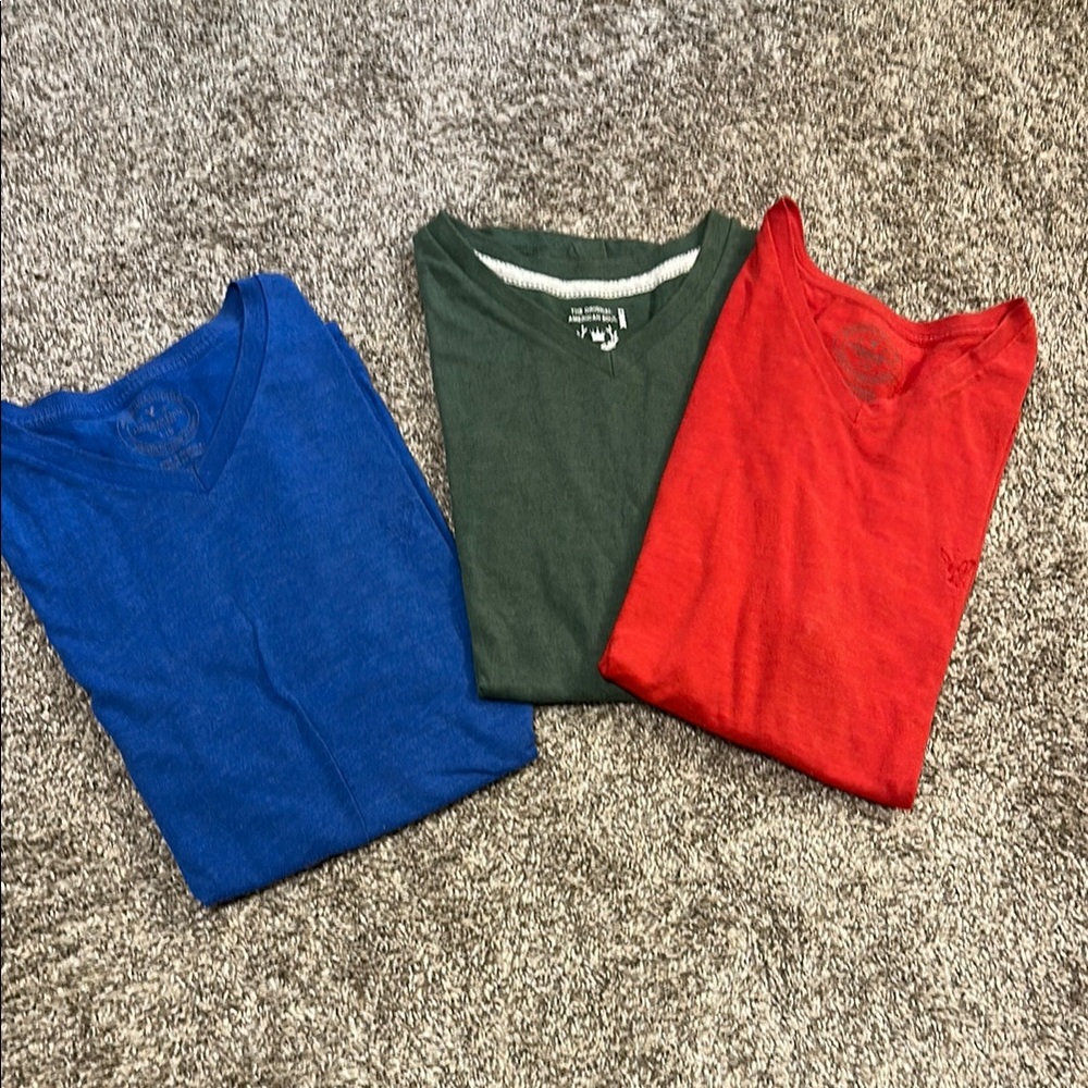 American Eagle Outfitters Blue and Green Short Sleeve Tees